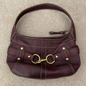 Coach Ergo Belted Hobo Purse - Dark Purple Leather